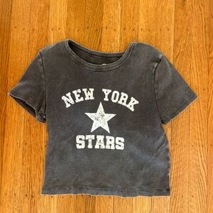Kids Charcoal Tee with New York Stars Design